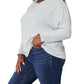 Double Take - Seam Detail Round Neck Top with Sheer Sleeves