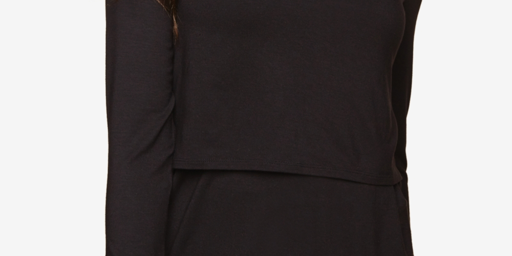 Motherhood Maternity Women's Tiered Nursing Top Black Size Medium