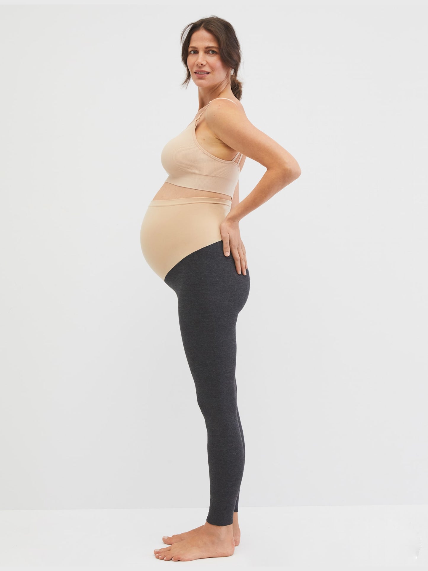 मदरहुड मैटरनिटी वुमन एसेंशियल स्ट्रेच लेगिंग्स ग्रे (धूसर) साइज़ स्मॉल