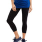 Motherhood Maternity Women's Essential Stretch Over the Bump Maternity Crop Leggings Black Size Small