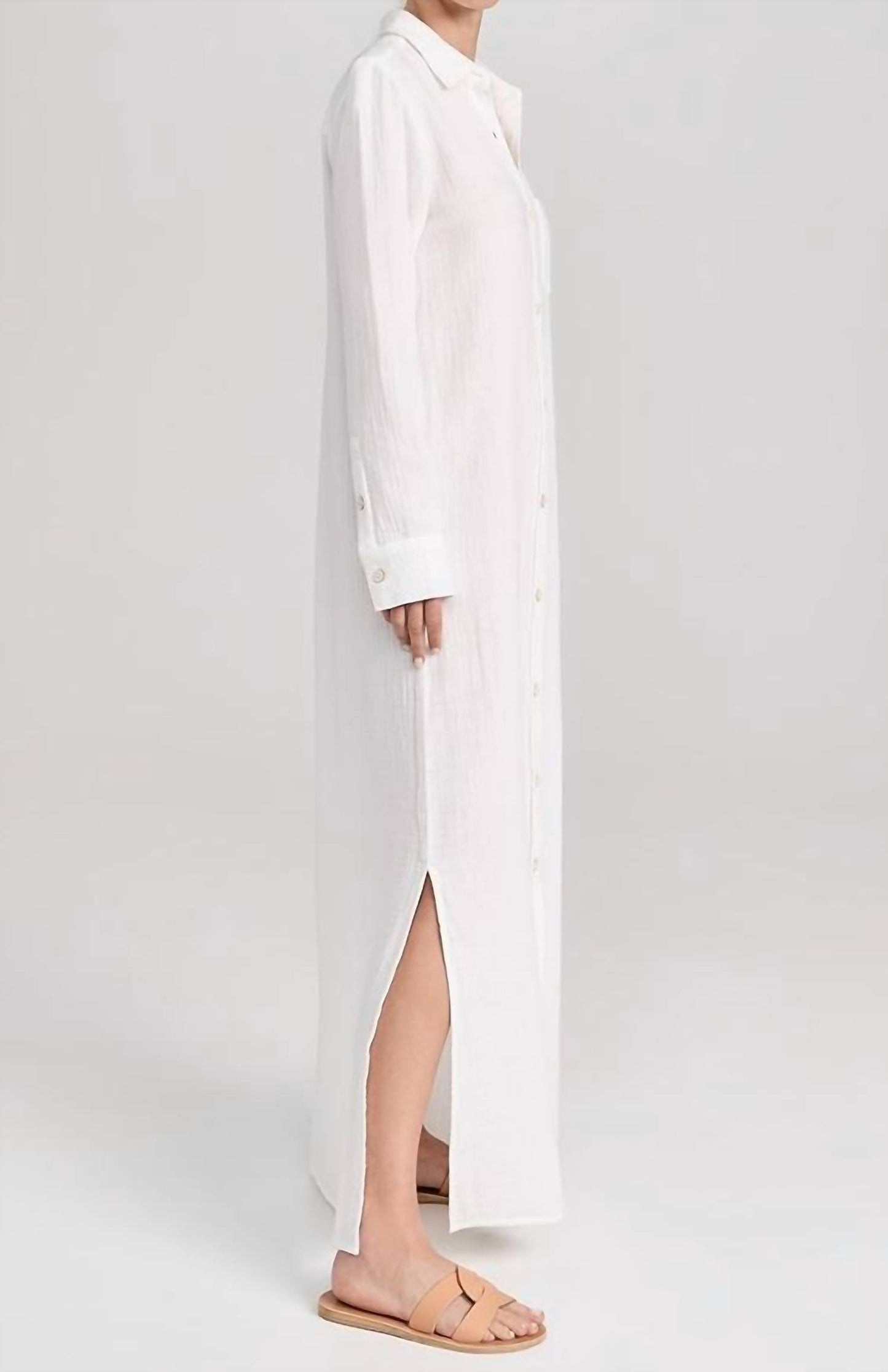 Faherty - Dune Cotton Gauze Maxi Shirtdress