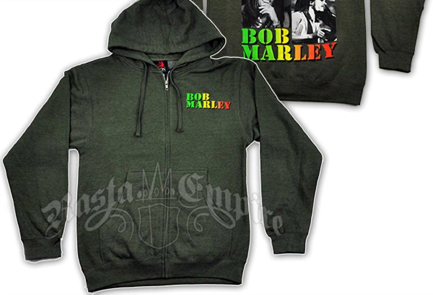 Bob Marley - Mens's Collage Zip Hoodie