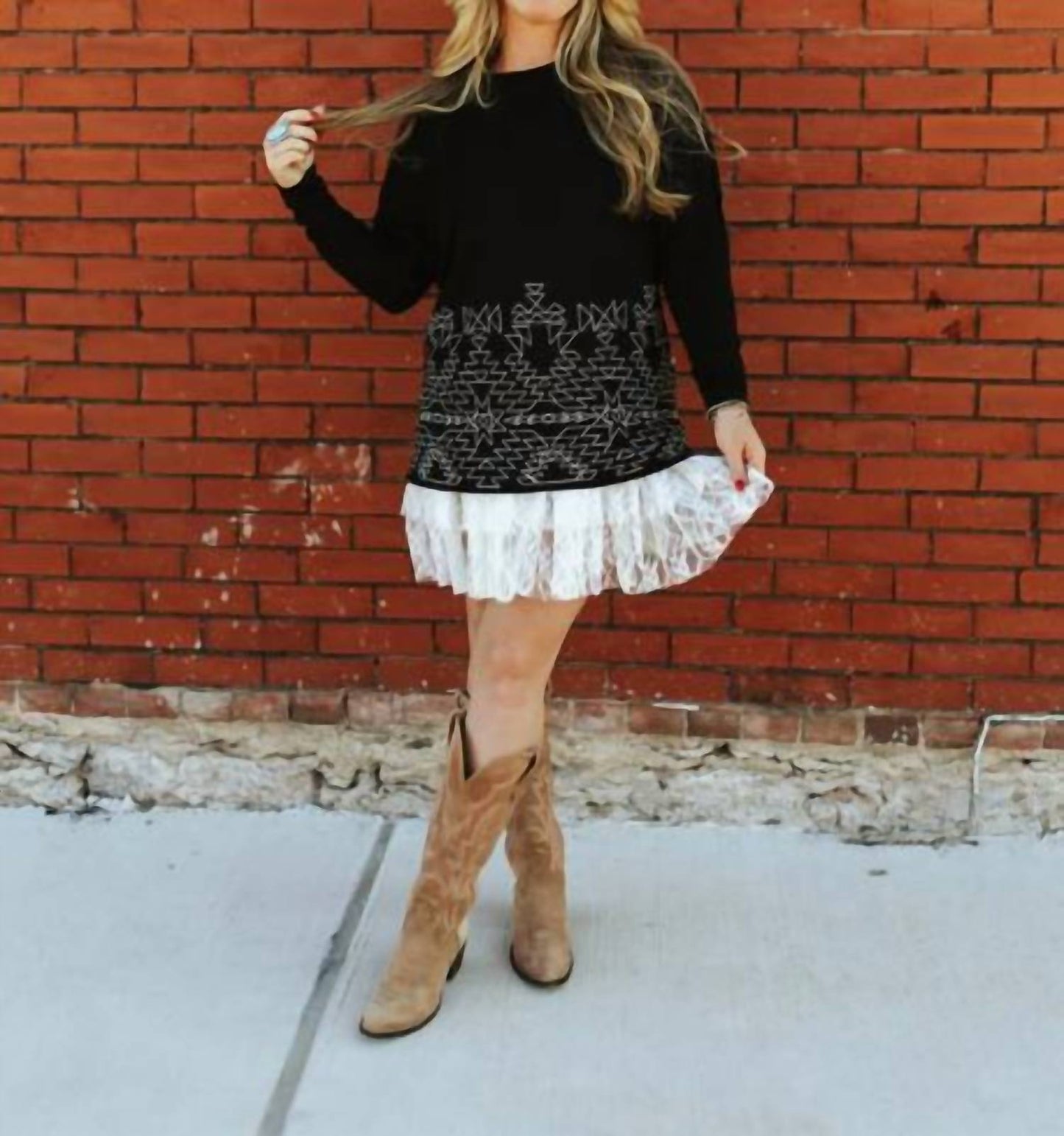 2Flyco - Stitch That Western Long Sleeve Top