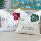 लेट इट स्नो क्रिसमस थ्रो पिलो 20x20 कॉटन कुशन