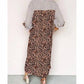 Aapparella - Stripe Leopard Patchwork Maxi Shirt Dress