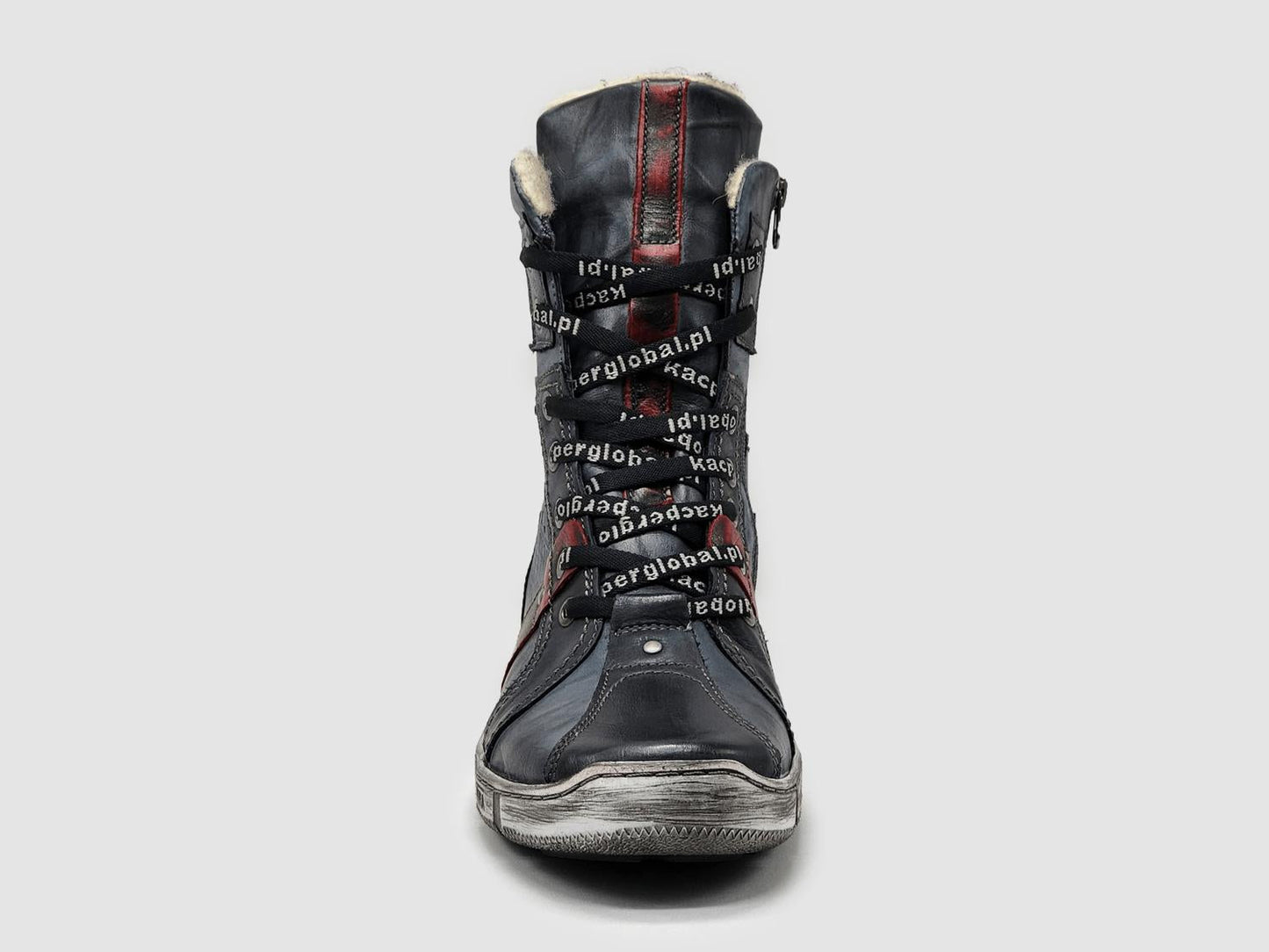 Kcr Group - Men's Tall Comfort Thick Wool-lined Zip-up Leather Boots