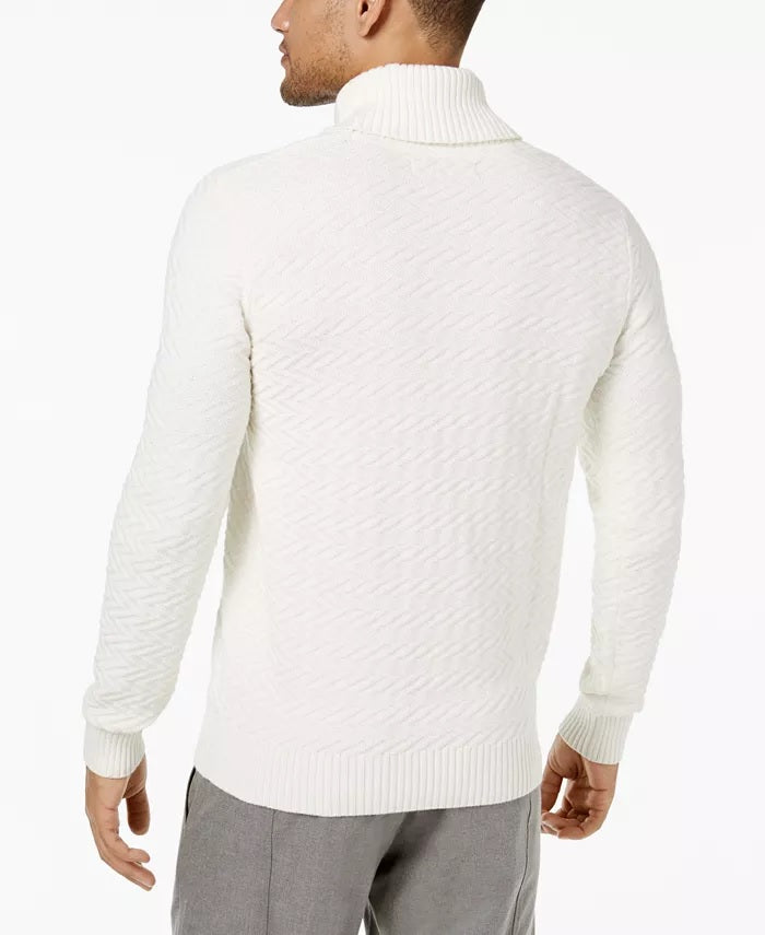 Sean John Men's Ribbed Shawl Collar Sweater White Size XX-Large