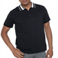 Kenneth Cole Reaction Men's Striped Collar Polo Shirt Black Size Medium