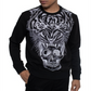Sean John Men's Long Sleeve Printed Crewneck Sweater Black Size XXXX-Large