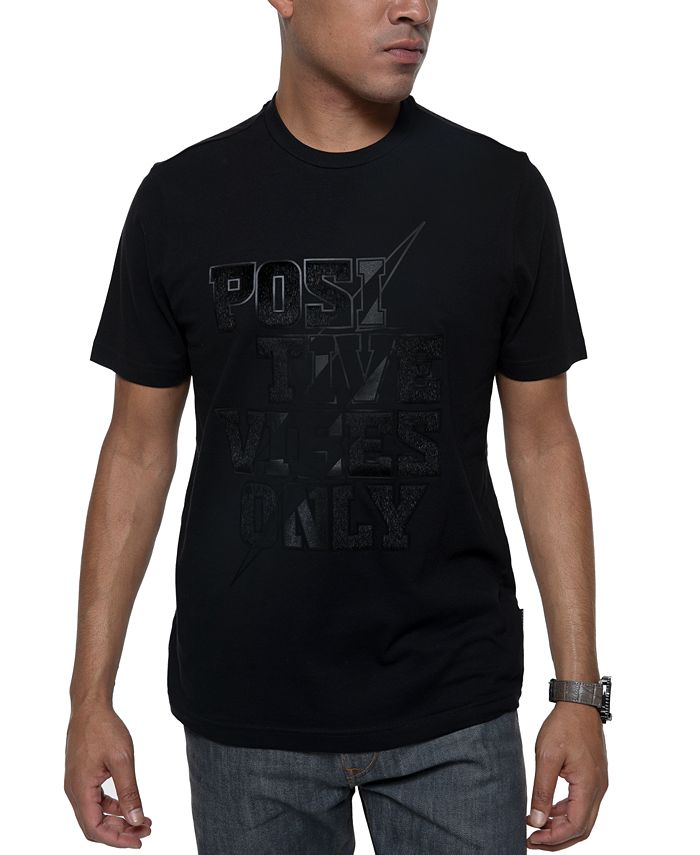 Sean John Men's Positive Vibes Pony Hair Graphic T-Shirt Black Size XXX-Large