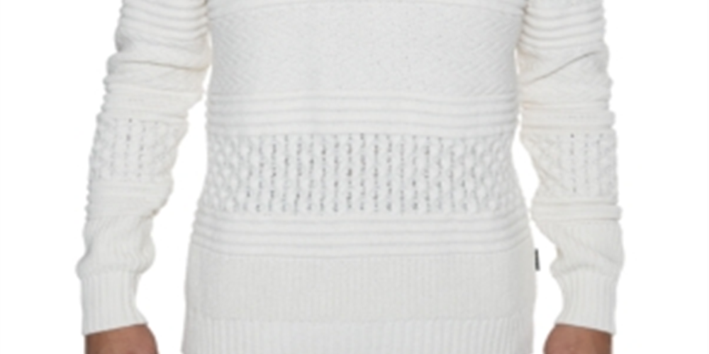 Sean John Men's Multi Pattern Shawl Collar Sweater White Size XXX-Large