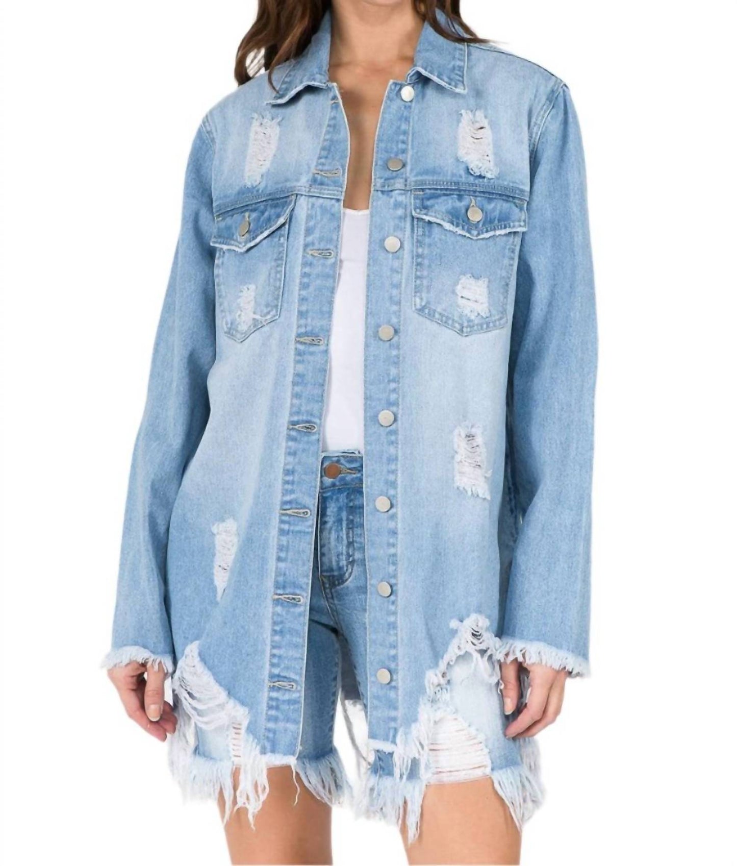 American Bazi - Chic Distressed Denim Jacket