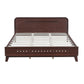 Pine Solid Wood Queen Size Bed, Dark Walnut