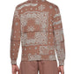 Eleven Paris Men's Paisley Print Zip Hoodie Brown Size XX-Large