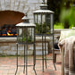 Ornamental Metal Lantern with Stand (Set of 2)