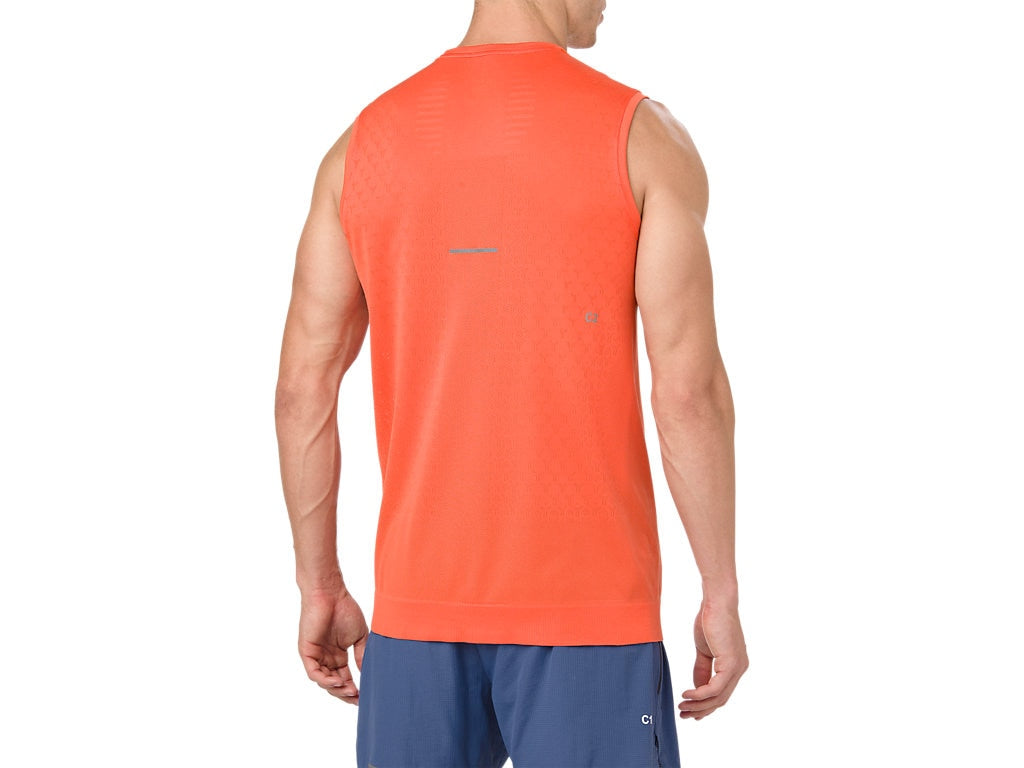 ASICS Men's Gel-Cool Sleeveless Shirt Nova Orange Size Small