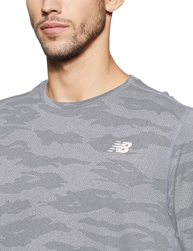 New Balance Men's Q Speed Breathe Short Sleeve Athletic Gray