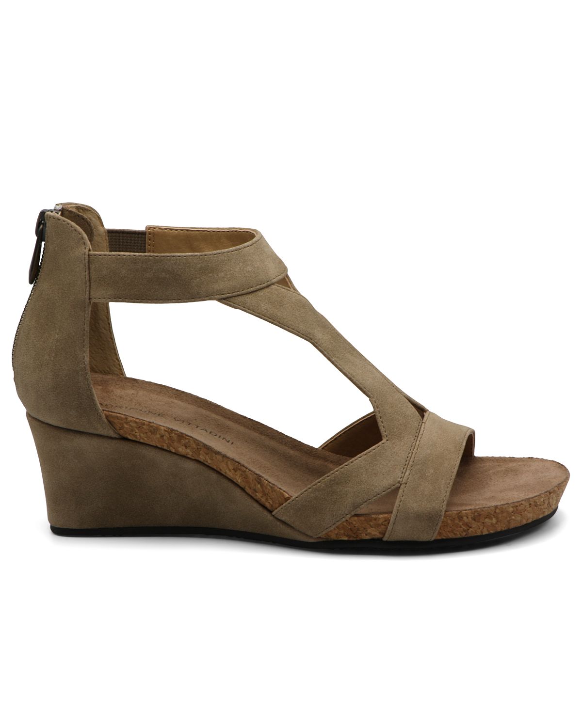Adrienne Vittadini Women's Thayer Wedge Sandal Shoes Brown Size 7.5 M
