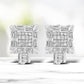 14K White Gold 1.0 Cttw Princess and Baguette-Cut Diamond Square Framed Huggie Hoop Omega Earrings (H-I Color, SI1-SI2 Clarity)
