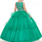 Rachel Allan - Beaded Boatneck Pageant Ball Gown