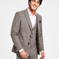 Bar III Men's Slim Fit Check Suit Separate Jacket Brown