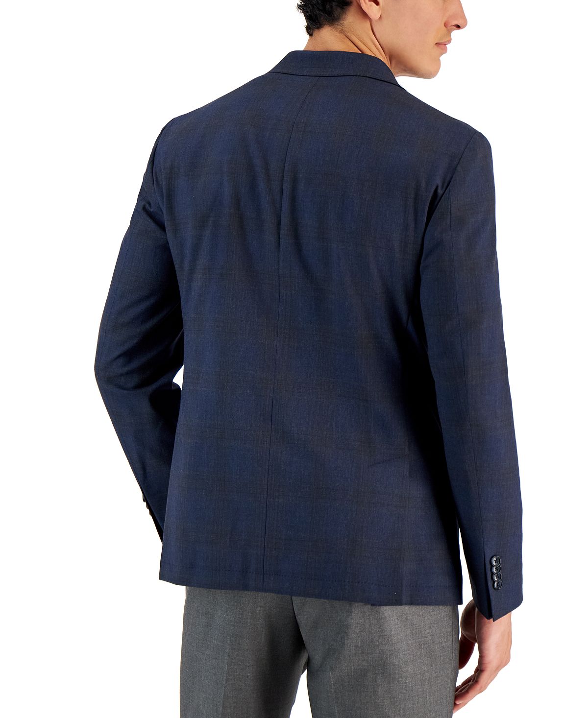 Bar III Men's Slim Fit Windowpane Knit Blazer Blue Size 42