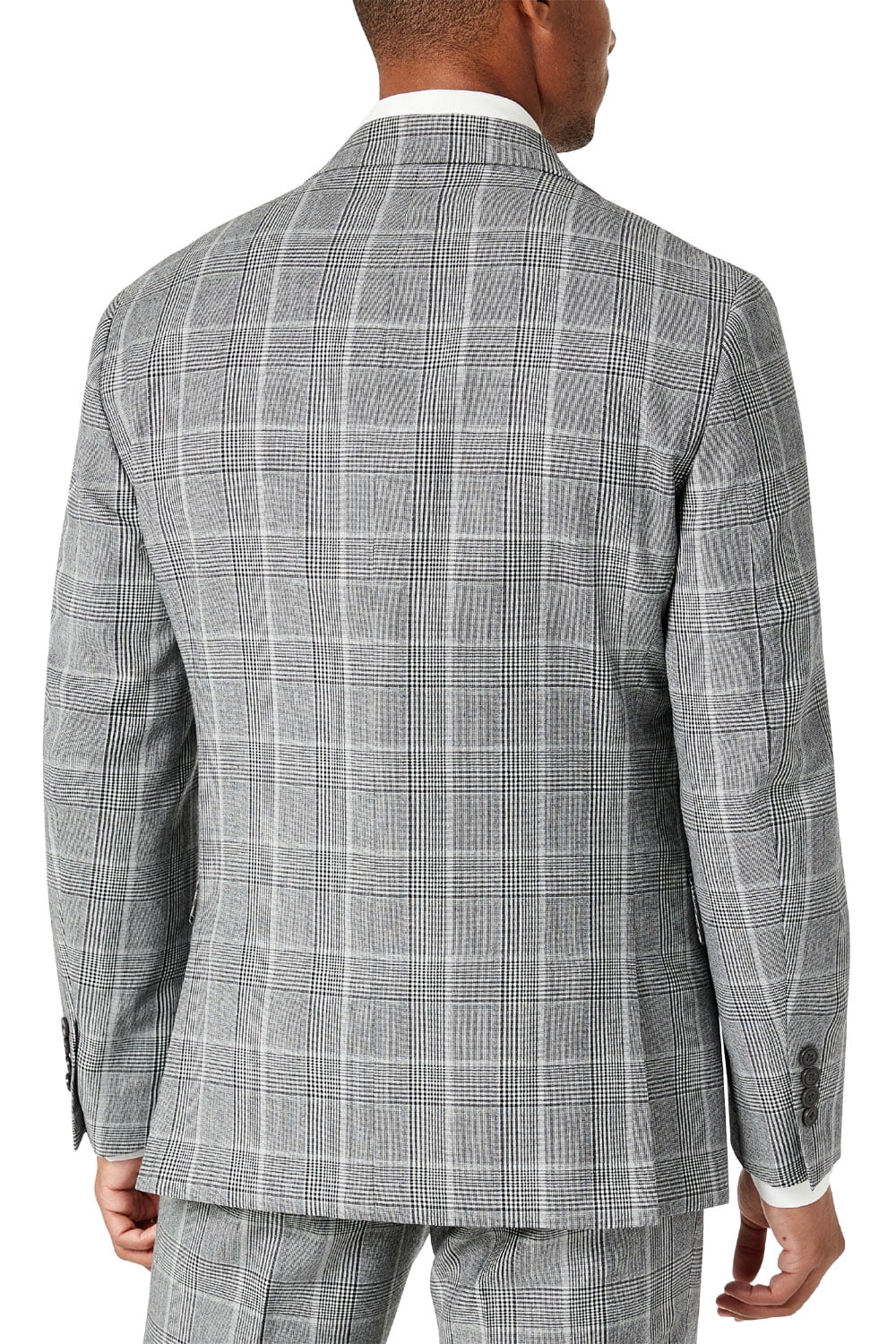 Tallia Men's Slim Fit Plaid Suit Jacket Gray Size 38