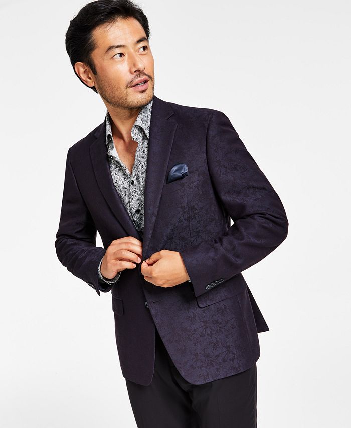 Alfani Men's Slim-Fit Jacquard Blazer Blue Size 36