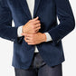 Michael Kors Men's Modern Fit Velvet Blazer Blue Size 44