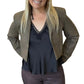 Vintage Havana - Faux Leather Cropped Blazer