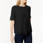 Eileen Fisher Women's System Organic Cotton Crew Neck T-Shirt Black Size Large