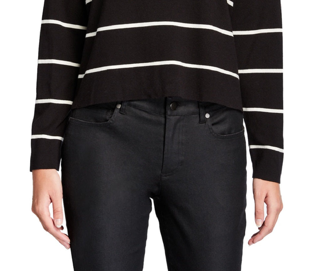 Eileen Fisher Women's Lightweight Cozy Tencel Stretch Bateau Neck Box Top Black Size Large