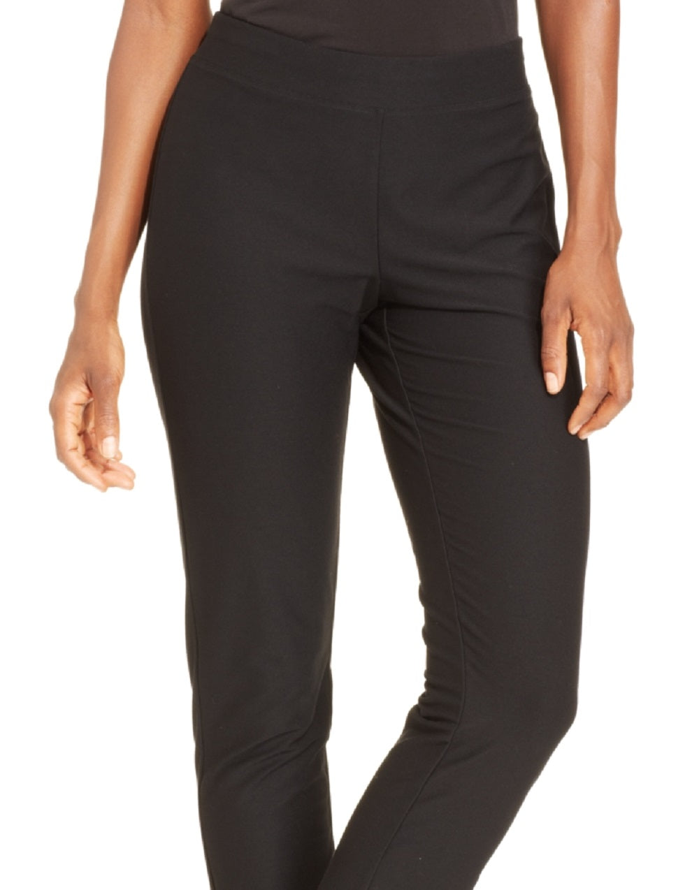 Eileen Fisher Women's Stretch Crepe Slim Ankle Pants Black Size Large