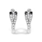 10K White Gold 1/5 Cttw Diamond Snake Eyes Huggy Hoop Earrings
