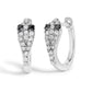 10K White Gold 1/5 Cttw Diamond Snake Eyes Huggy Hoop Earrings