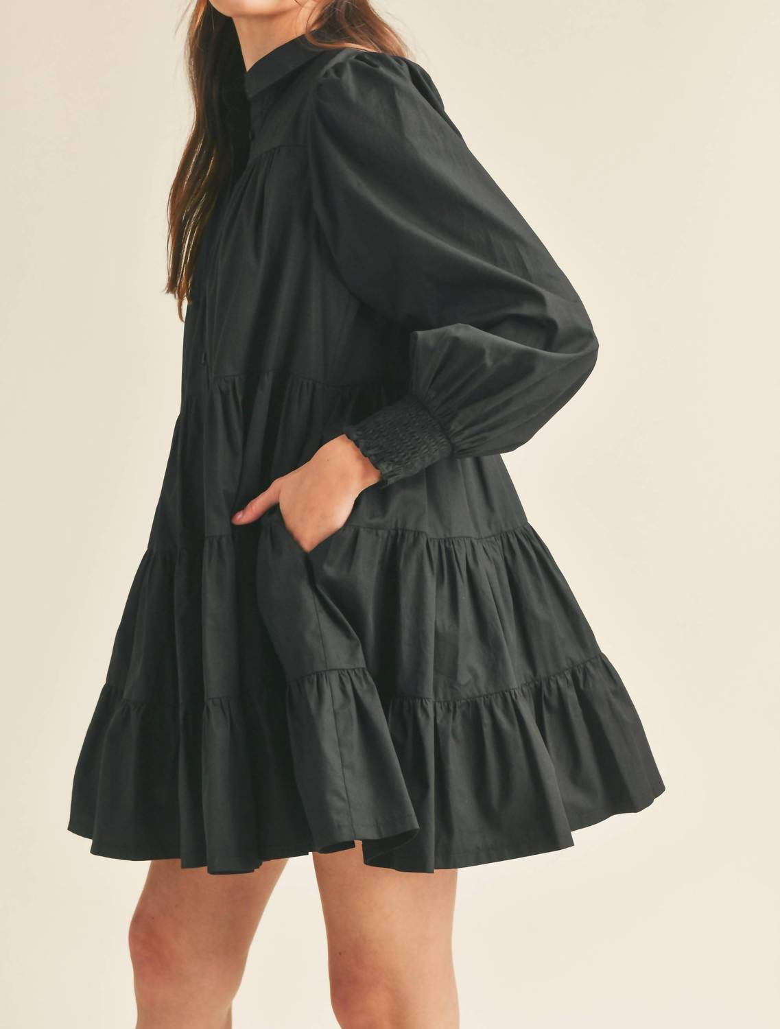 &Merci - Tiered Button Down Mini Dress