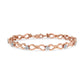 10K Rose Gold Plated .925 Sterling Silver 1/2 Cttw Diamond Infinity Link Tennis Bracelet (H-I Color, I2-I3 Clarity) -7â€