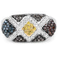 0.61 Carat Genuine Multi Diamond .925 Sterling Silver Ring
