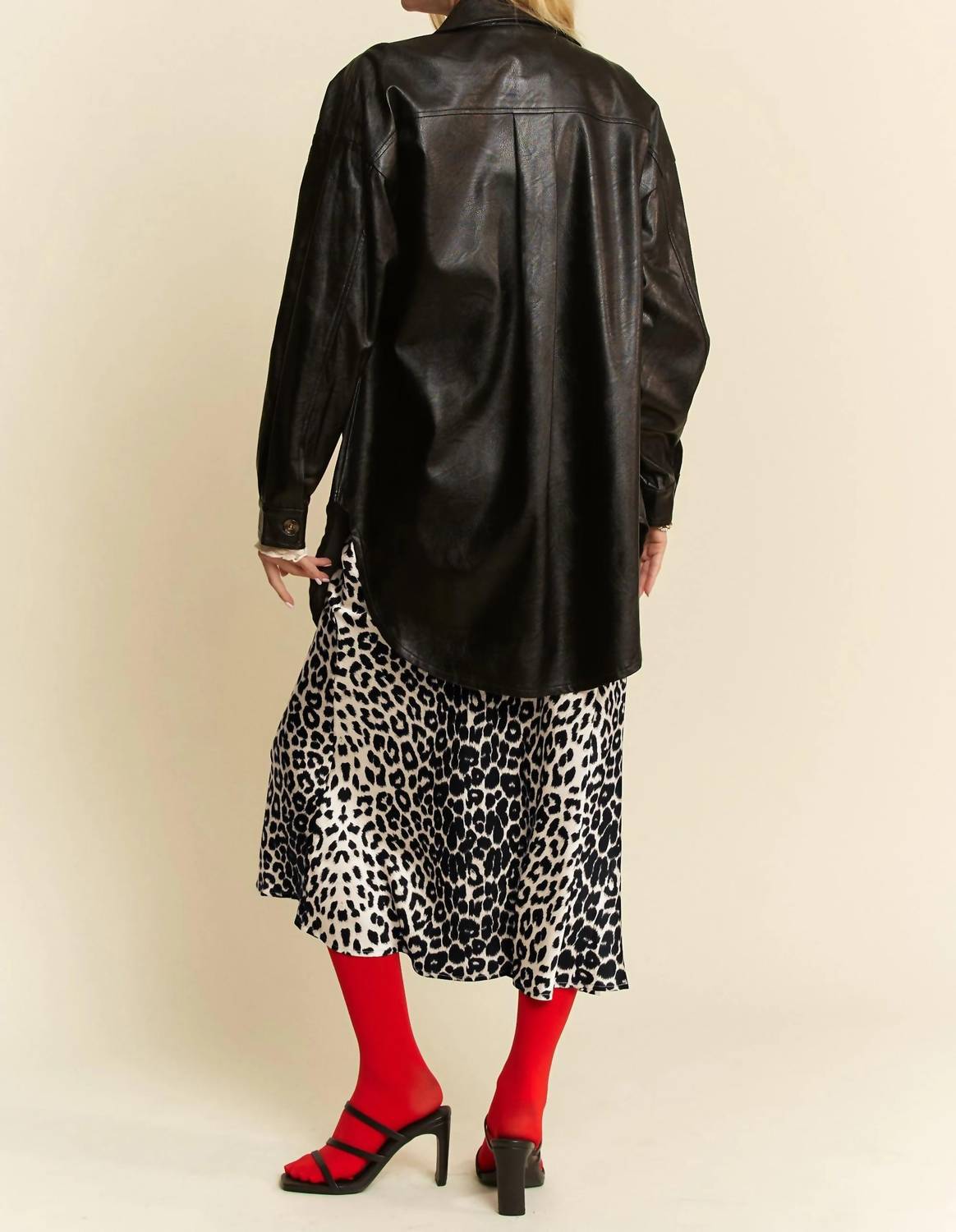 Trendsi - Davi & Dani Leopard Animal Print Long Length Skirt