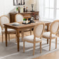French Style Solid Wood Frame Linen Back Dining Chair Set of 2