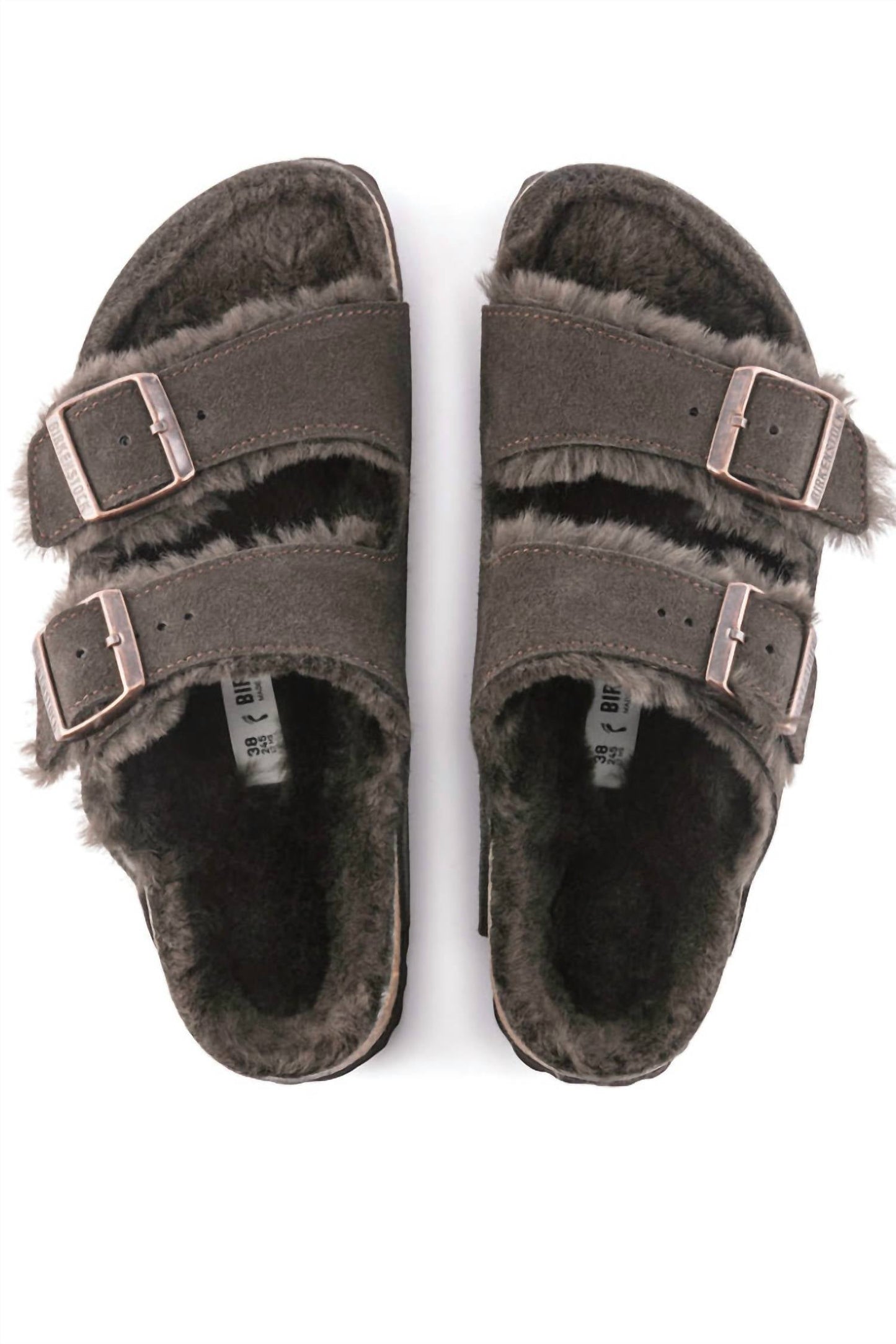 Birkenstock - Unisex Arizona Shearling Suede Narrow Sandals