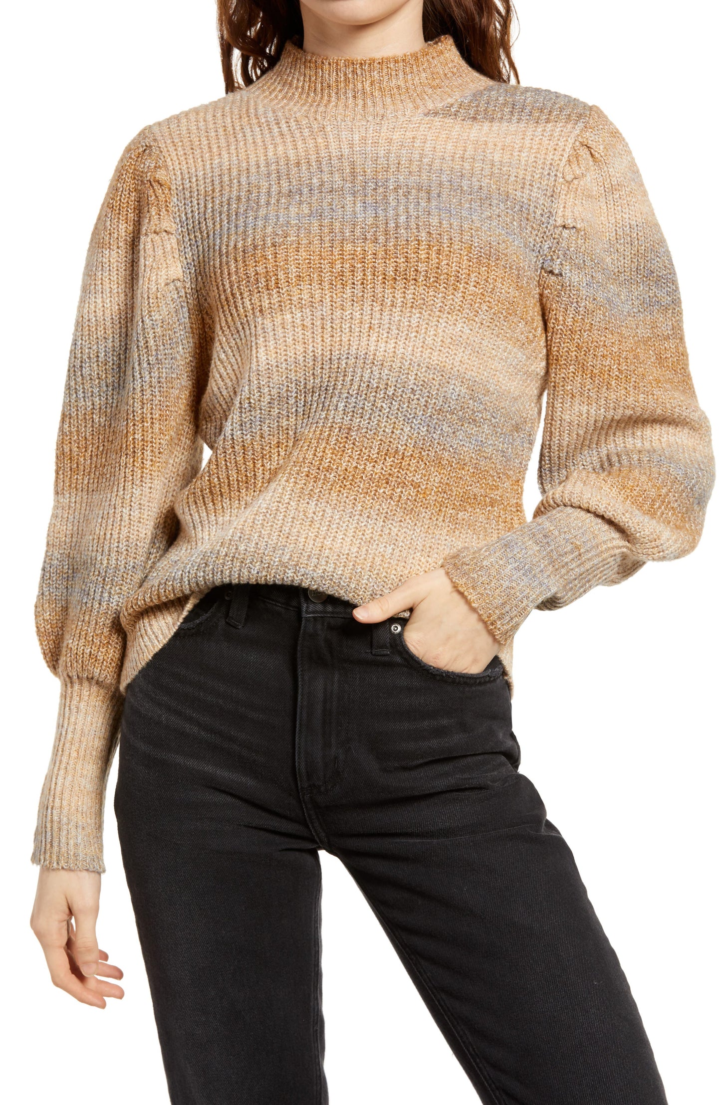 womens-leith-stripe-space-dye-sweater-size-small-green