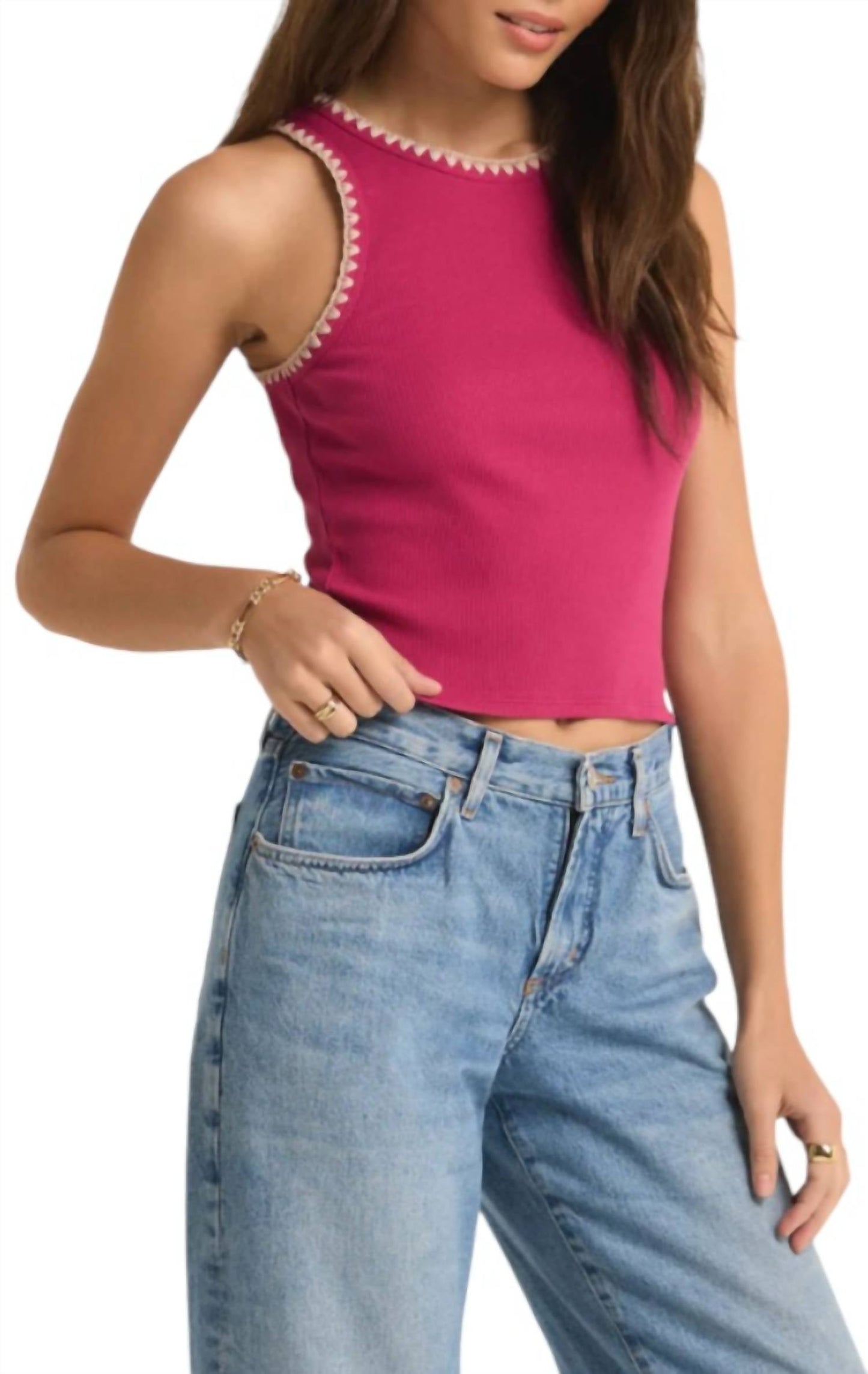 Z Supply - AVRIL RIB WHIPSTITCH TOP