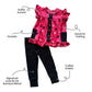 Laree + Co. - Heart Doodles Bamboo Short Sleeve Peplum + Legging Set