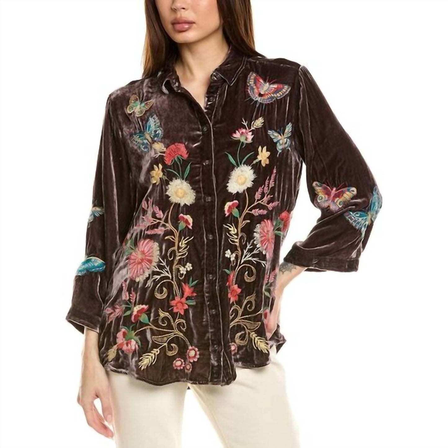 Johnny Was - Luciana Velvet Kimono Sleeve Shirt