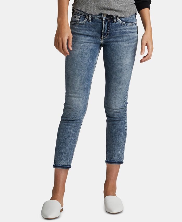 Silver Jeans Co. Women's Crop Skinny Jeans Blue Size 32X25