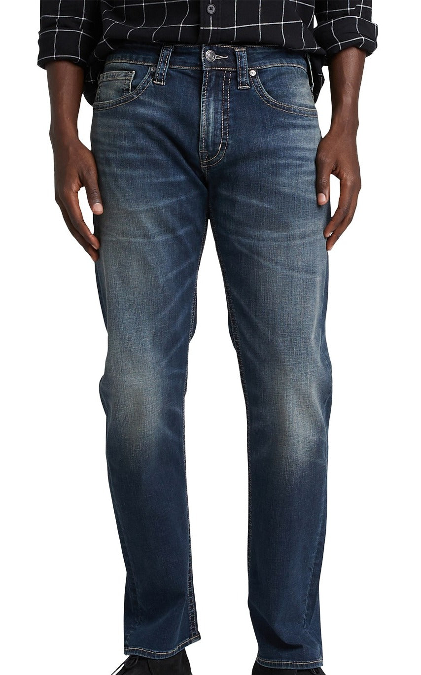 Silver Jeans Co. Men's Eddie Relaxed Tapered Fit Stretch Jeans Blue Size 36X34