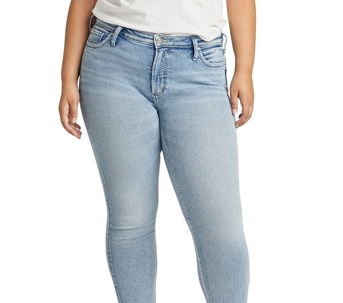 Silver Jeans Co. Women's Most Wanted Skinny Jeans Blue Size 20W