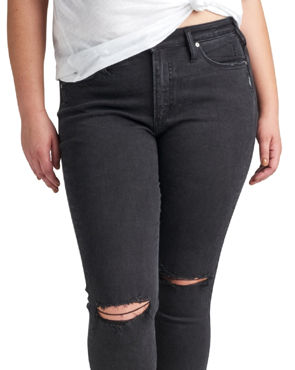 Silver Jeans Co. Women's Most Wanted Skinny Jeans Black Size 18W