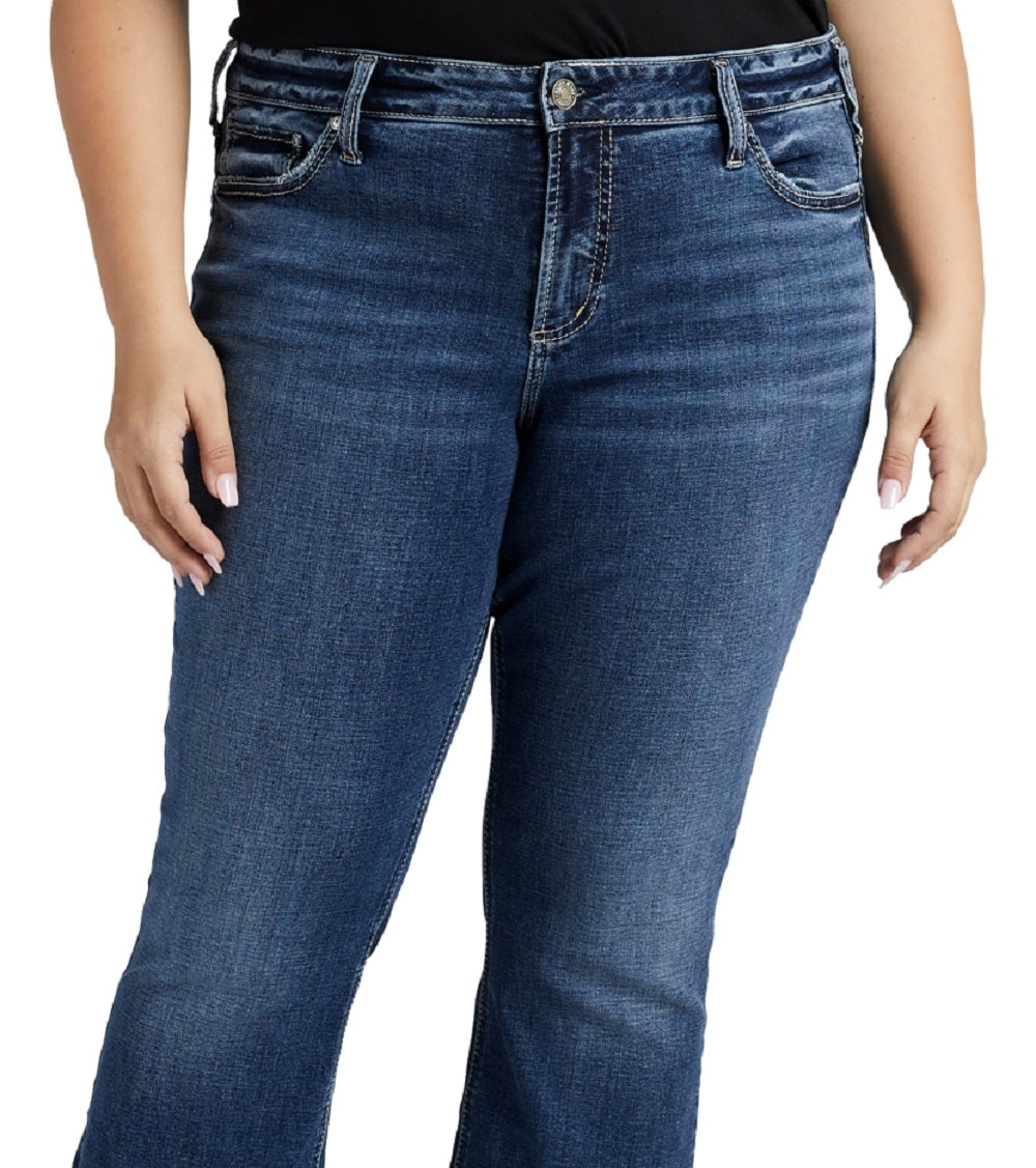 Silver Jeans Co. Women's Elyse Slim Bootcut Jeans Blue Size 16W
